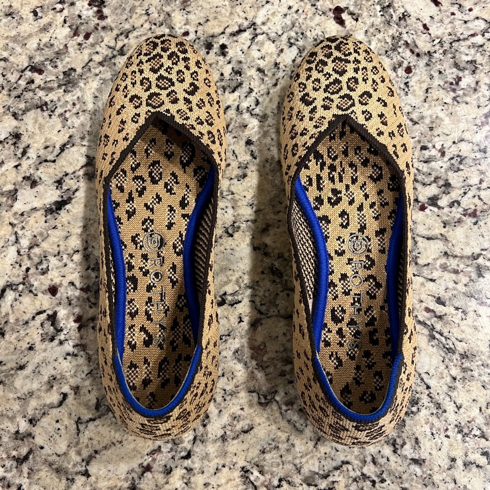 Cheetah Print Flats Rothy's Size 10 Great Used Condition